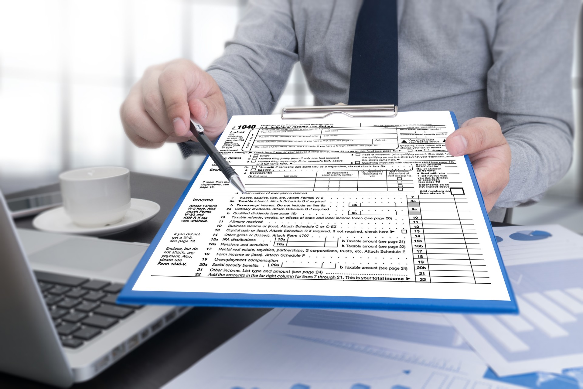 Time for Taxes Planning Money Financial Accounting Taxation and Individual income tax return form